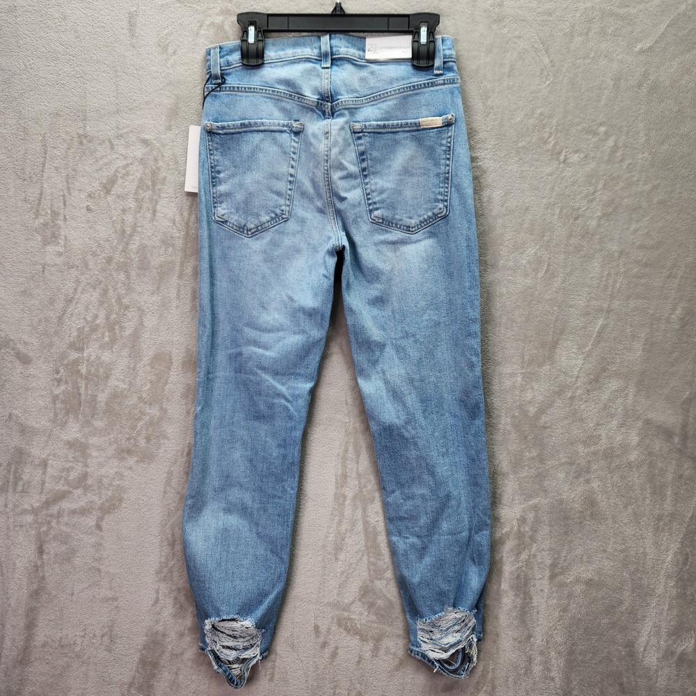 7 For All Mankind Jeans Women Size 29 High Waist Cropped Straight Leg Distressed - Picture 2 of 9